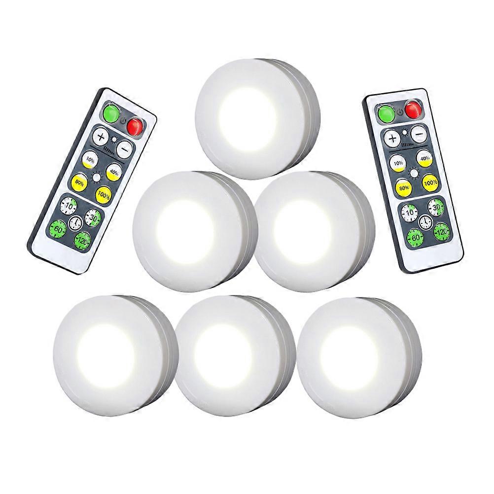 Display Cabinet Led Light Wireless Control Brightness Adjustable Cupboard Accent Light White 6Pcs
