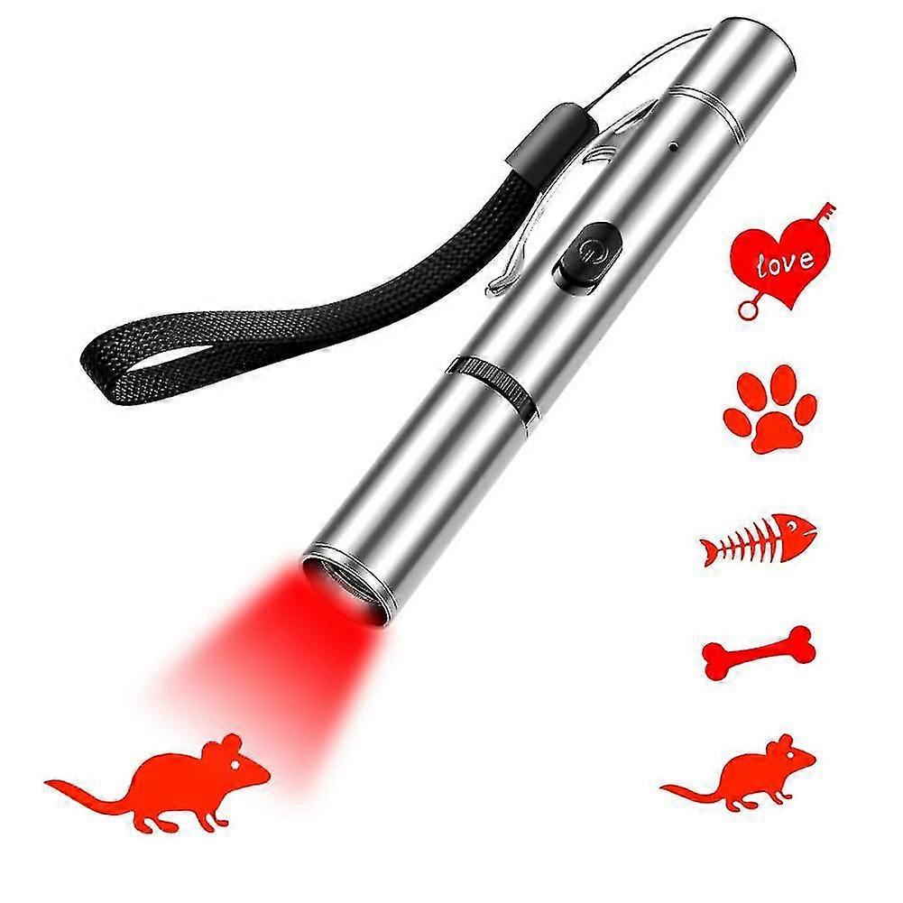 USB Rechargeable Interactive Laser Cat Toy with Adjustable Projection Patterns for Indoor Play