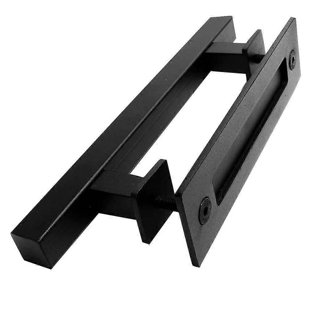 Security Door Hand Grip Heavy Duty Granary Door Handle Farm Use Rectangular Shape Black 30.00x7.00x3.60cm 1Pc
