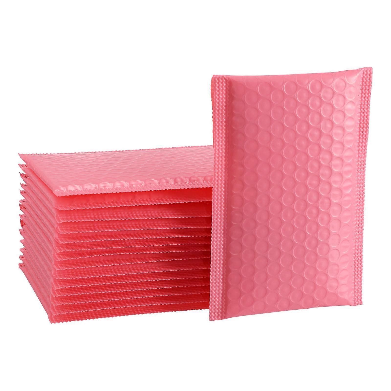 NUOBESTY 50pcs Shockproof Padded Bubble Mailers Waterproof Packing Envelopes Pink 15x11cm