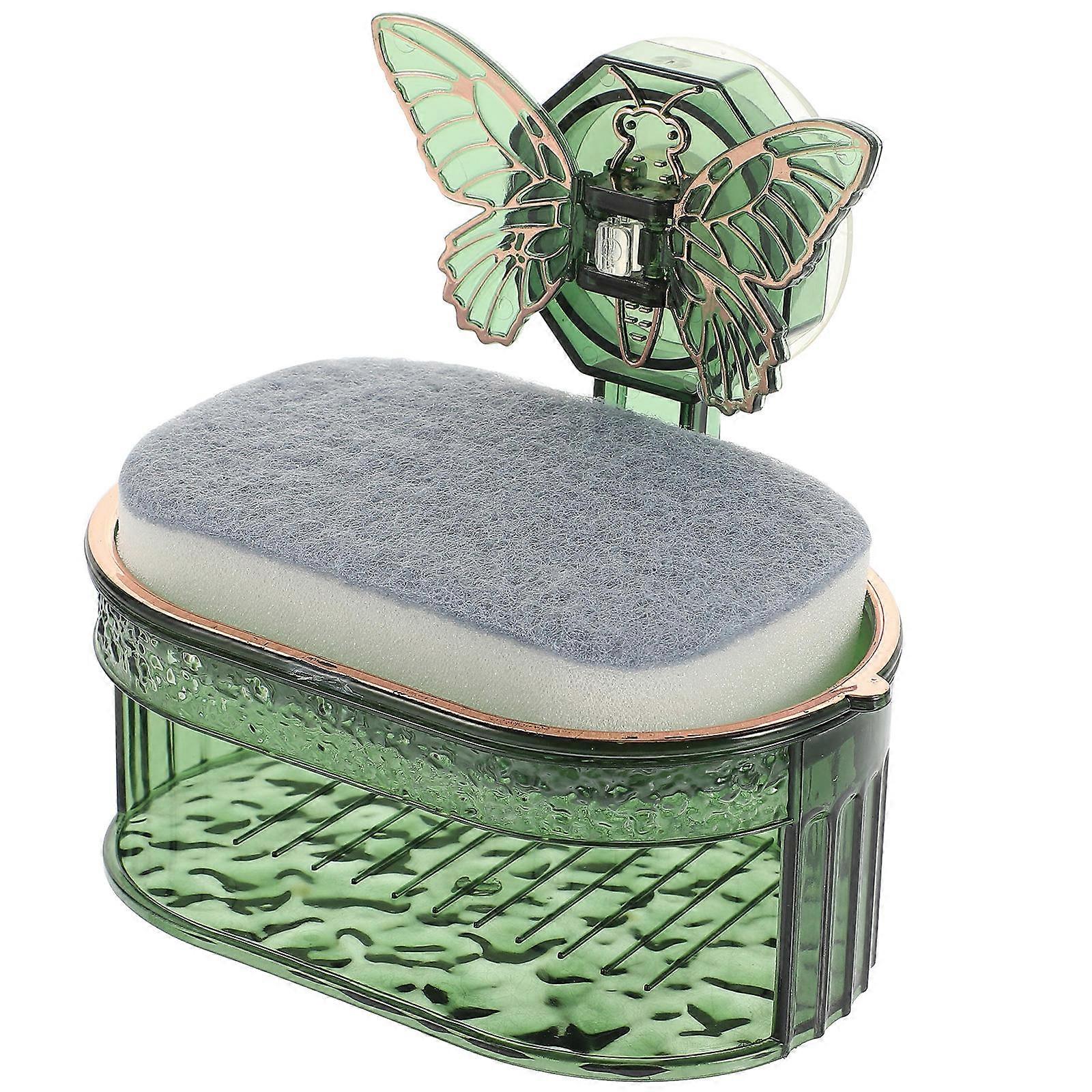 Suction Soap Holder Wall Mounted Soap Dish Draining Function Butterfly Suction Cup Homeowners 14x13cm 1Set
