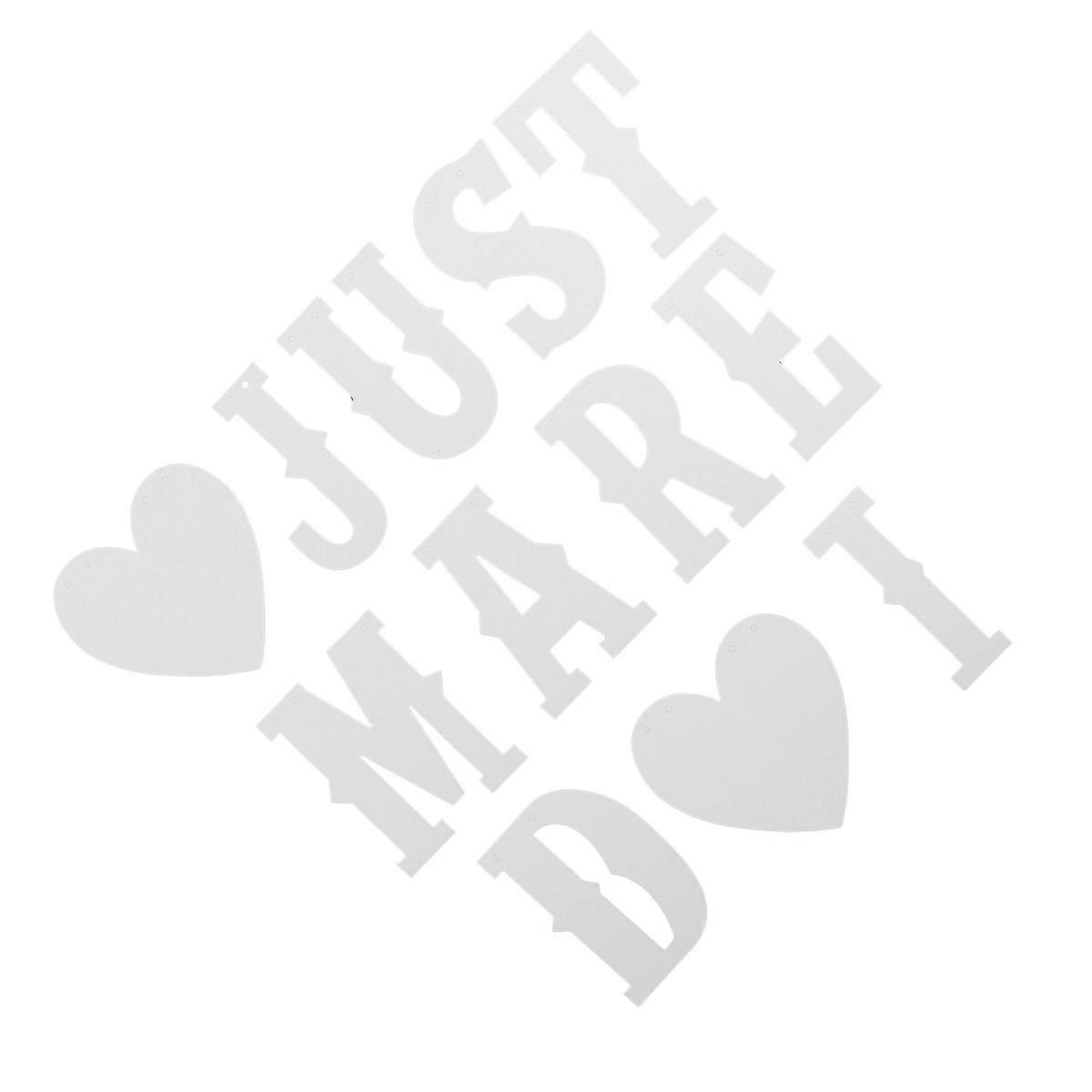 結婚式のホオジロはちょうど結婚したバナーハート型のハンギングガーランド結婚式のパーティーオーガナイザー1セット