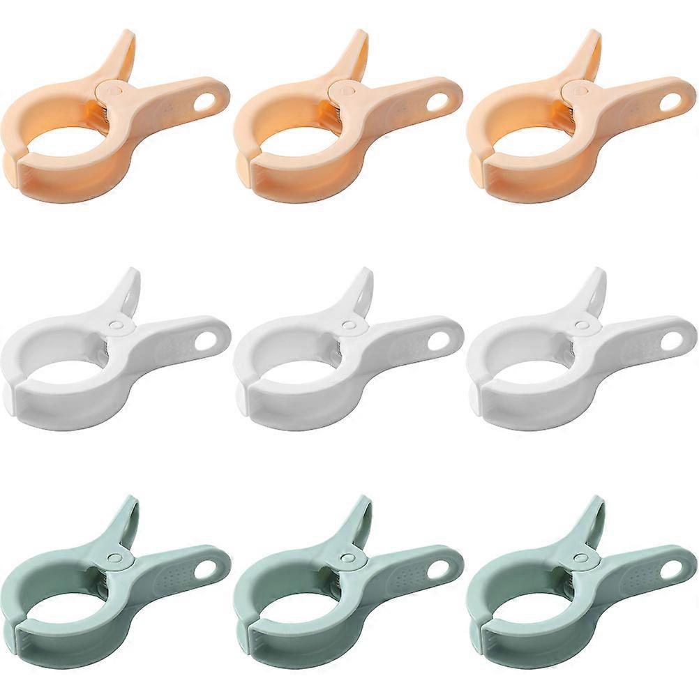 Windproof Clothes Pins Set 9PCS PP Drying Clips for Towels, Blankets & Quilts Multi Color Lightweight Laundry Clamps for Outdoor, Beach & Home Use