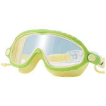 Kids Swim Goggles Wide View Swimming Goggles for Children Teen Aged 4-14 Frogs Resistant Kids Swim Glasses with Earplugs  KH87 B Blue and Yell