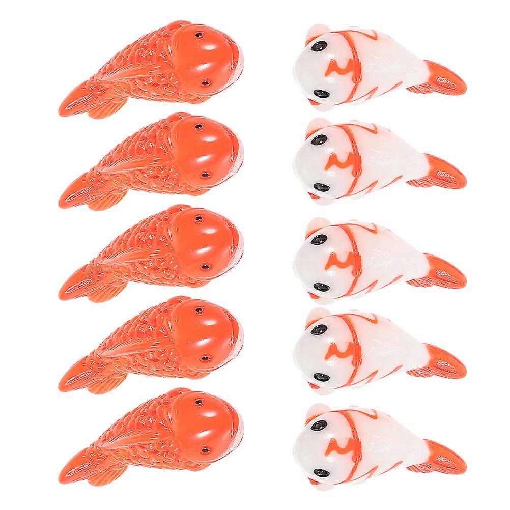 Resin Fish Miniature Micro Landscape Carp Statue Tiny Fish Figurine For Aquarium Decor 10Pcs