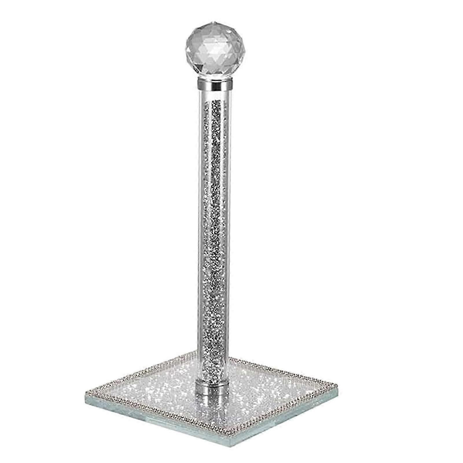 Dispenser di carta da cucina Supporto per asciugamani di carta da banco Portatovaglioli in cristallo d'argento per asciugamani di carta di dimensioni standard