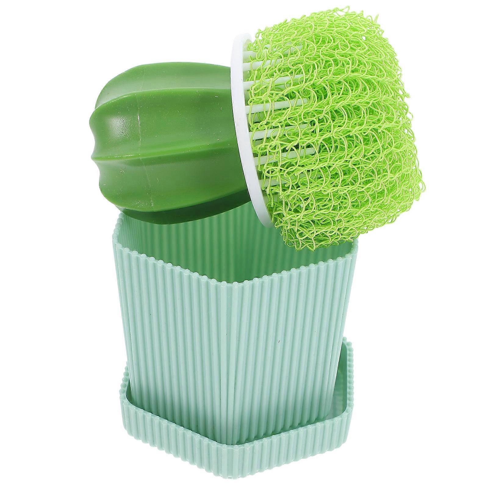 Cactus Dish Scrub Brush Set   Quick Drying Kitchen Cleaning Tool for Dishes, Pots & Pans, Multi Surface Use with Innovative Design