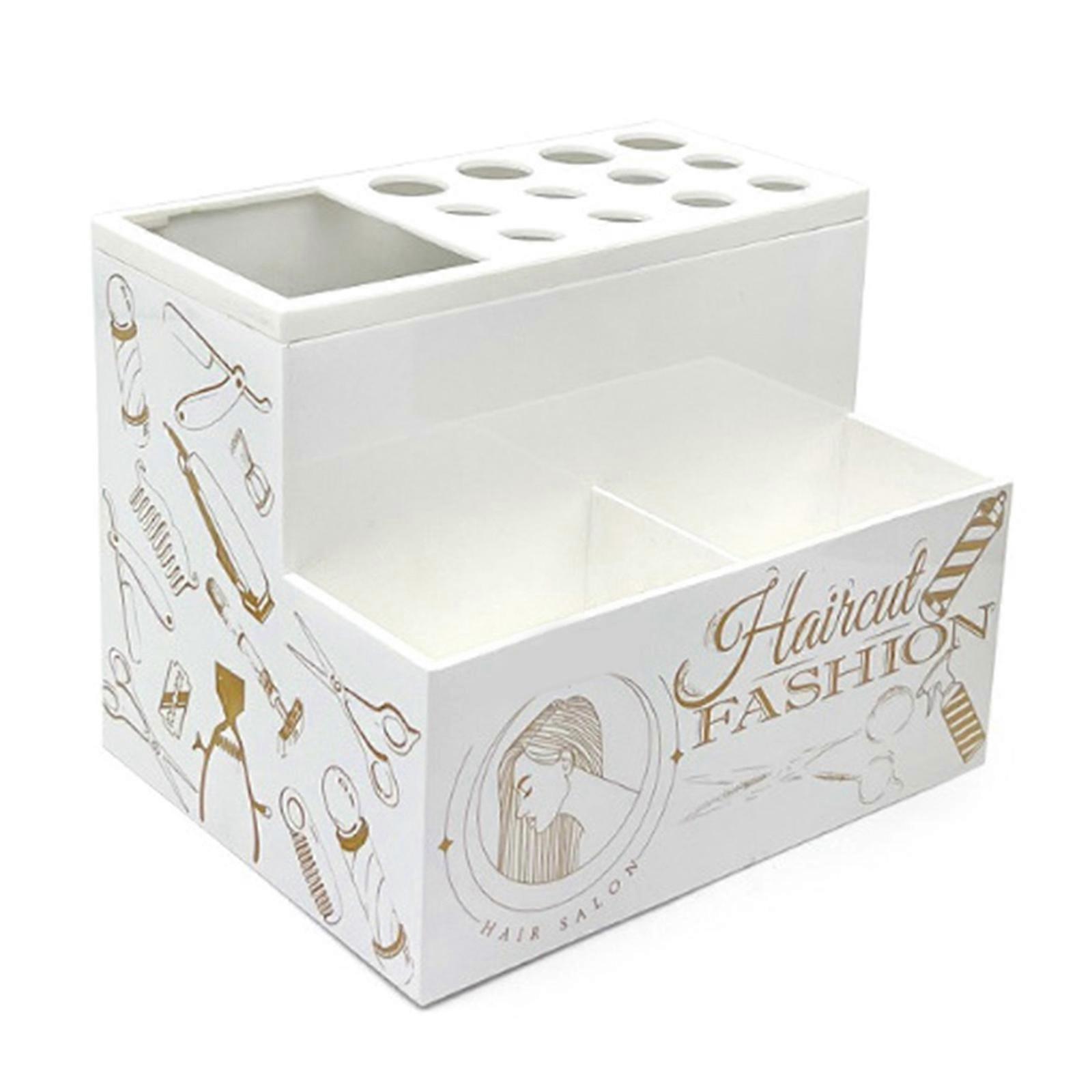 Barber Scissors Holder Box,Hair Cutting Tool Case Barber Supplies Storage Box Salon Hairdressing Scissors Rack Holder  White