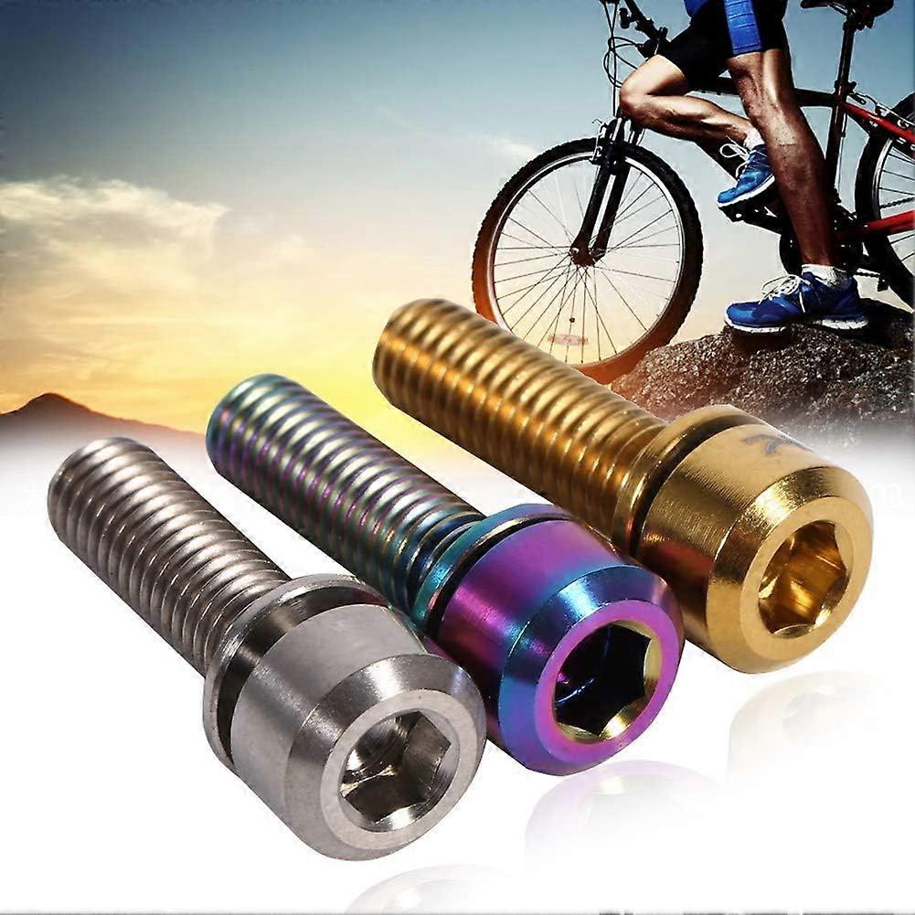 6pcs Bicycle Stem Screws, Titanium Alloy Bicycle Stem Screw M5 x