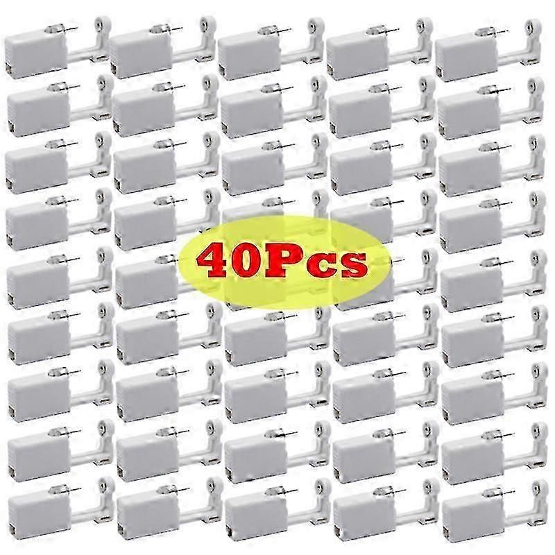 40 יחידות / סט ערכת אקדח פירסינג אוזן לבנה אלח דם חד פעמי בטיחות בריאה עגיל אף ערכת מכונת פירסר חתיכים תכשיטי גוף