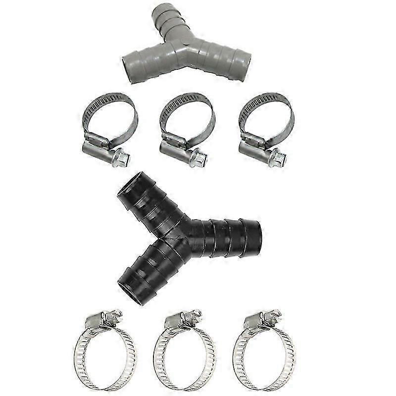 2PCS Washing Machine Drain Hose Y-Type Reducer Plastic Connector For Split Pipe Connection Three-Way Adapter