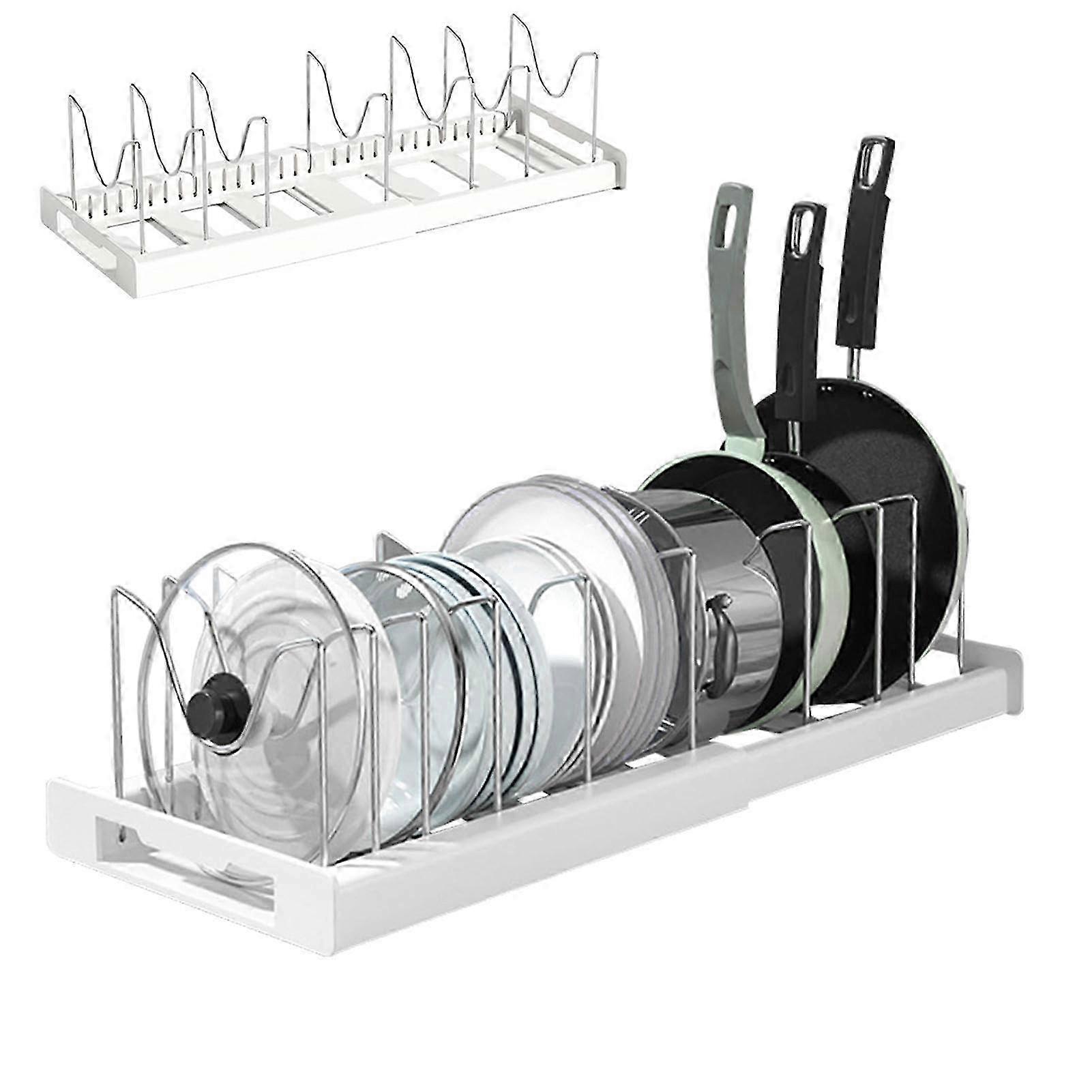 Adjustable Pot Organizer Rack for Kitchen Cabinet Storage 2025