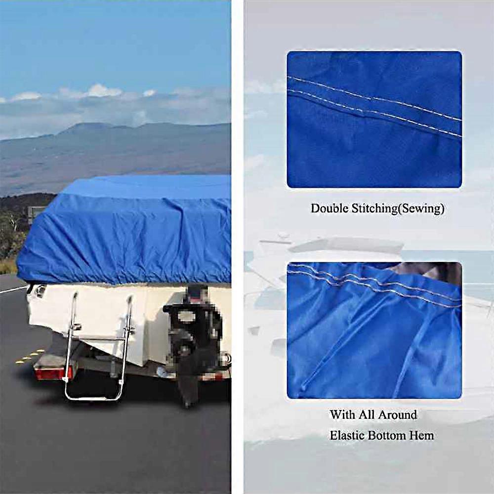 Boat Cover Waterproof Silver Reflective Fits V~HULL TRI~HULL Fishing Boat Runabout Bass Boat Heavy Duty Trailerable Fishing SKI Protection MK44611