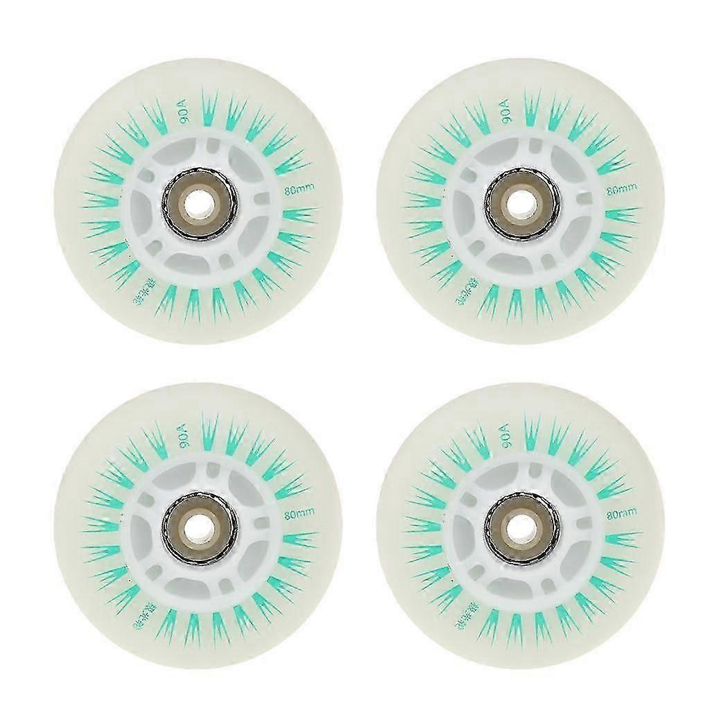 4 Pieces LED Lights Flashing Inline Roller Skating Replacement Wheels 72mm 76mm