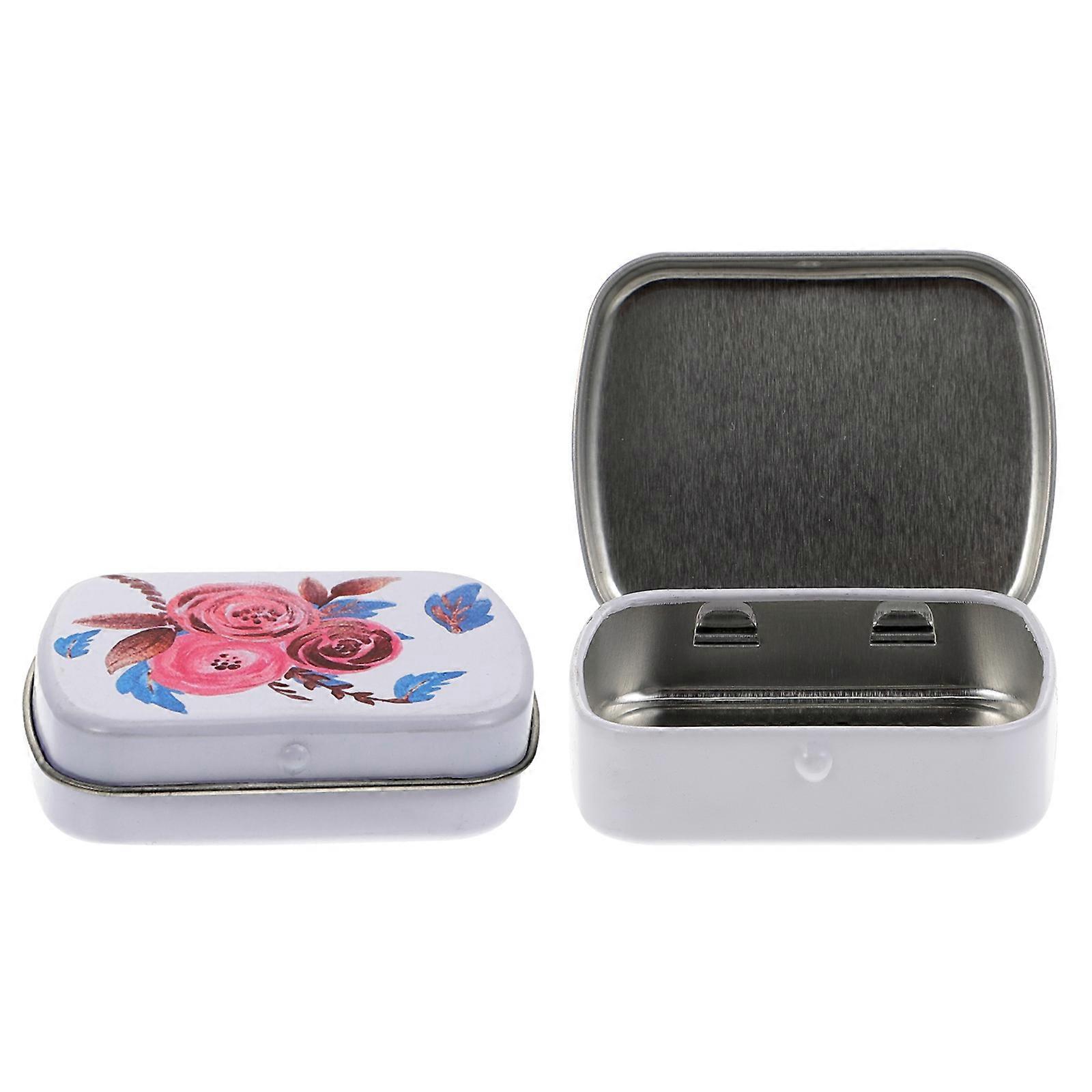 Stationery Storage Case Rectangular Iron Organizer For School Travel 2Pcs