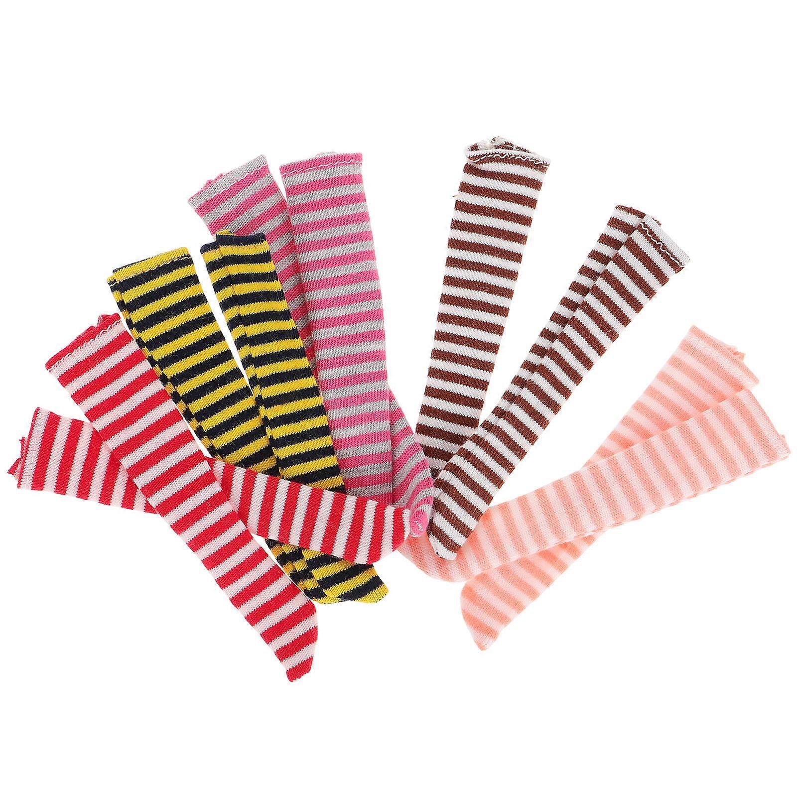 Doll Socks Miniature For Dress Up Assorted Color Cotton 5Pairs