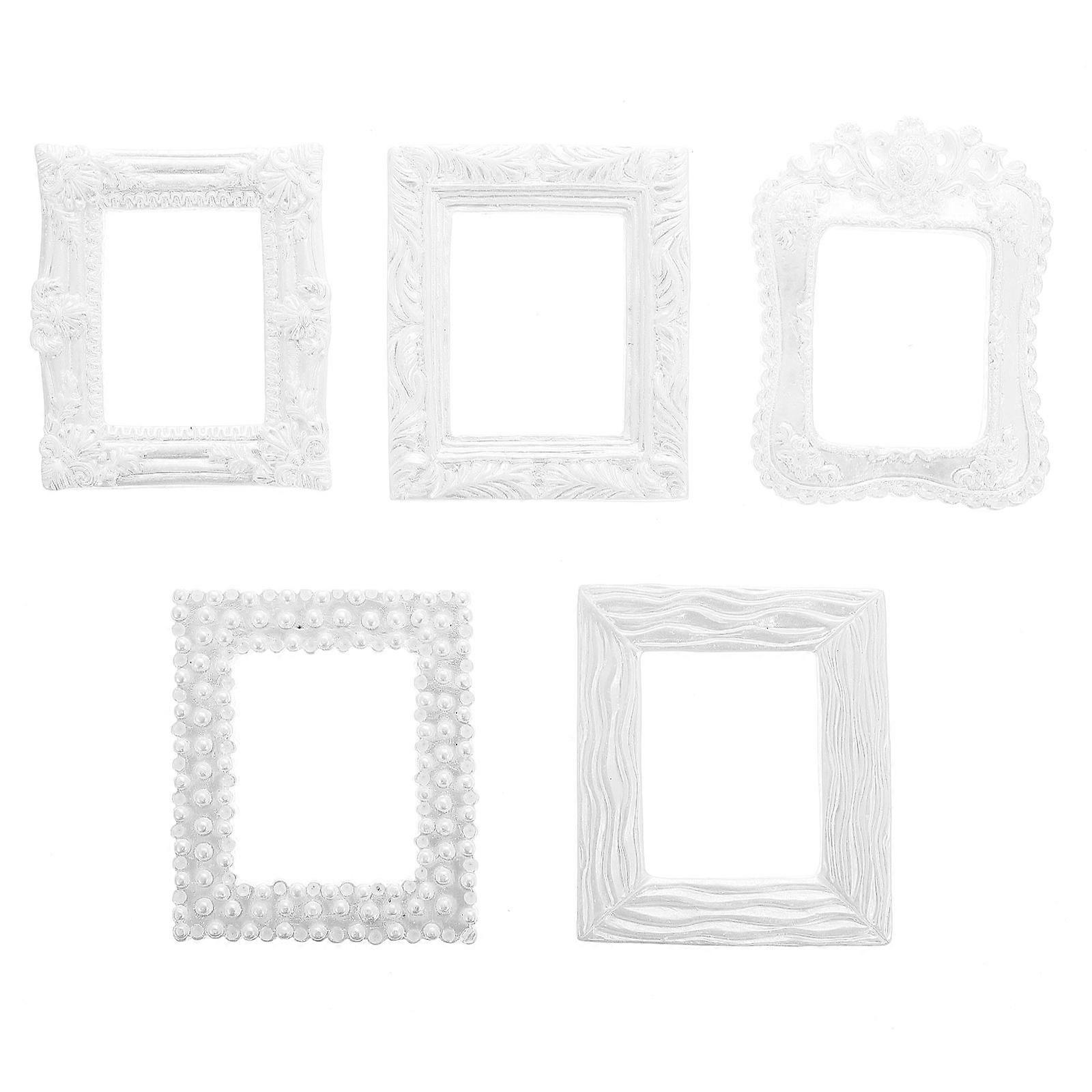 Unique Picture Frames Home Decoration Small Frames White 6.9X5CM 5Pcs