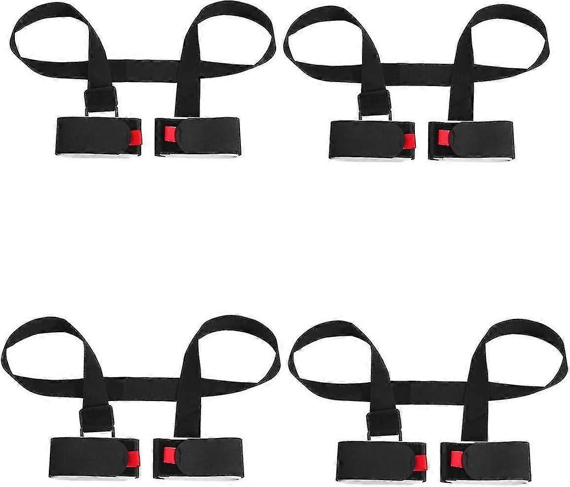 Adjustable 4 Pack Ski and Pole Carrier Strap, Cushioned Shoulder Sling for Skiing