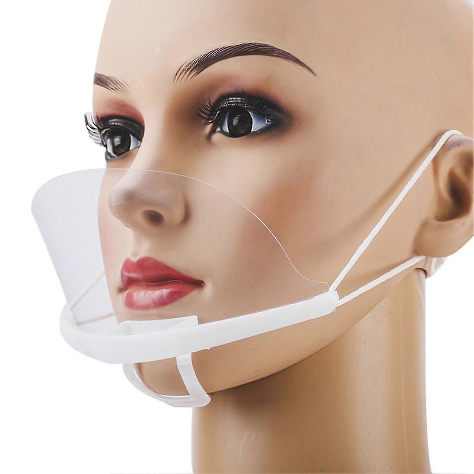 10 قطع غطاء وجه من البلاستيك الشفاف المضاد للسلوب لمطعم طهاة فندق صالون جديد