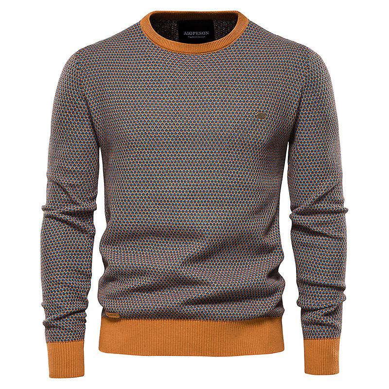 Herren Pullover Herren Rundhalsausschnitt Color Blocking Baumwolle Strickwaren Mode ca