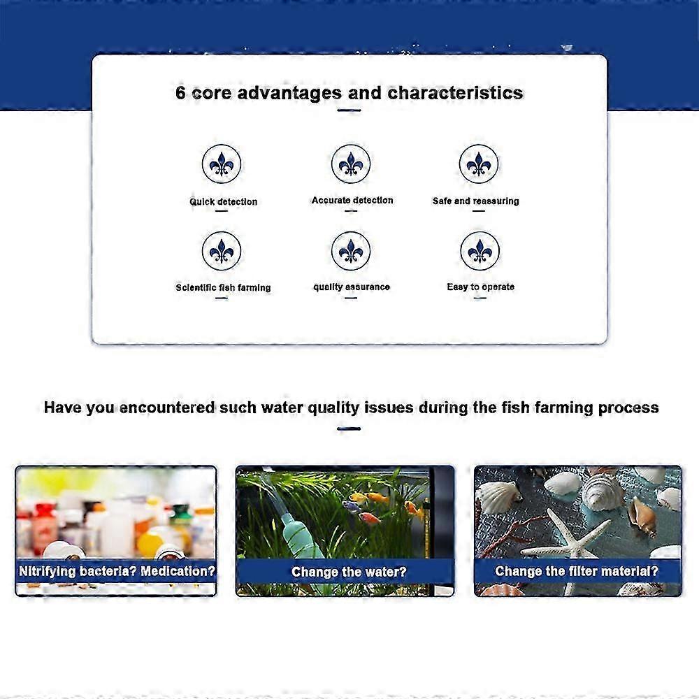 プール水テストストリップ6-in-1塩素、pH、アルカリ度 - 50個