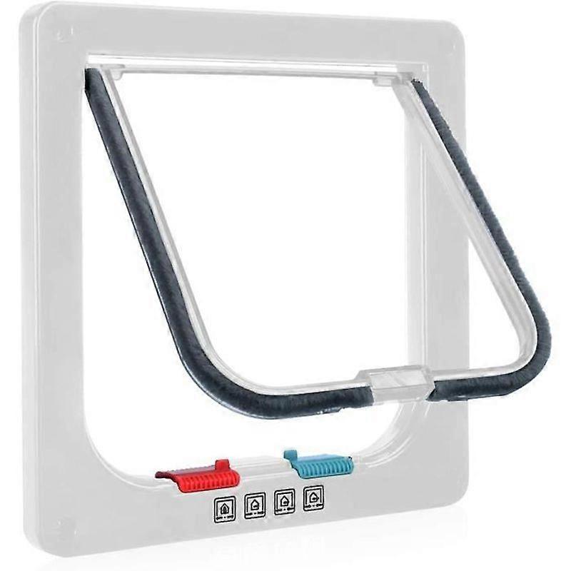 Cat Flap - ZGEER - For Cats and Dogs - 4 Ways - White - Magnetic