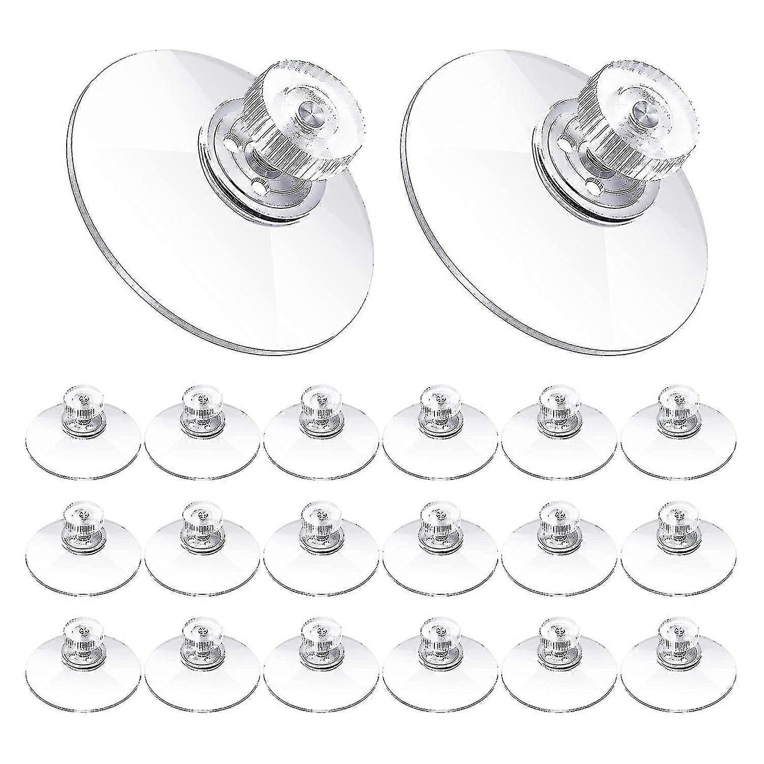 20-Pcs 40mm Clear PVC Suction Cups Strong Adhesive Holders