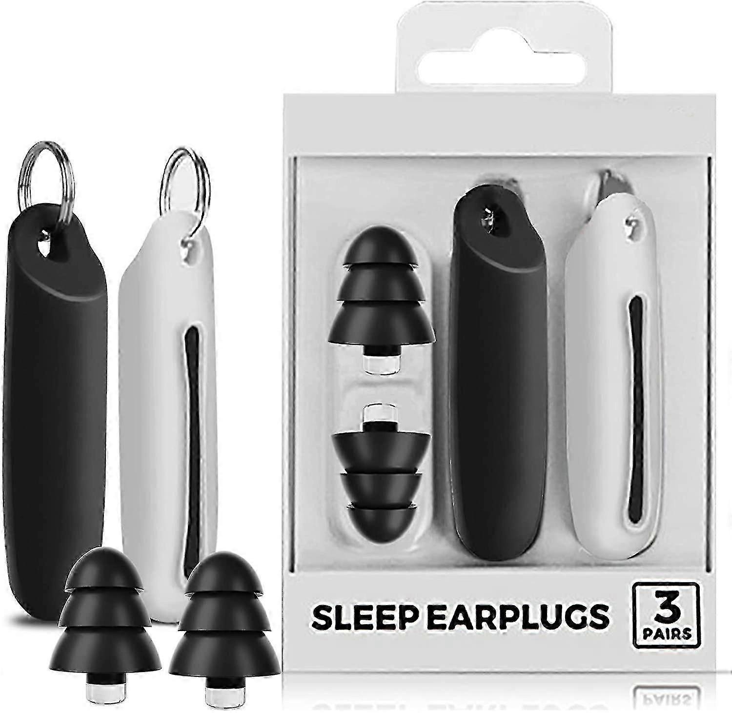 Reusable Silicone Earbuds  Waterproof & Noise Cancelling (Black)