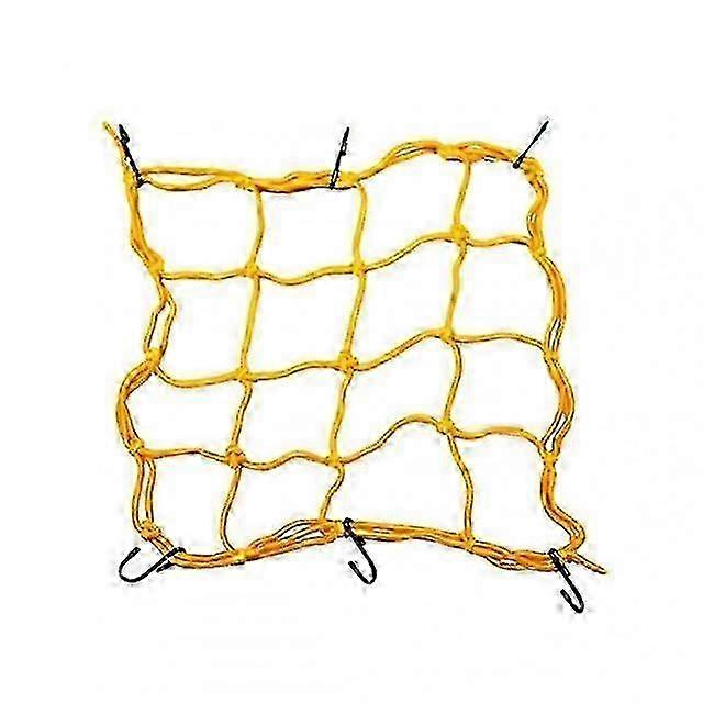 Durable Elastic Luggage Net for Motorcycles and Bikes with 6 Adjustable Hooks, 11.8 inch x 11.8 inch