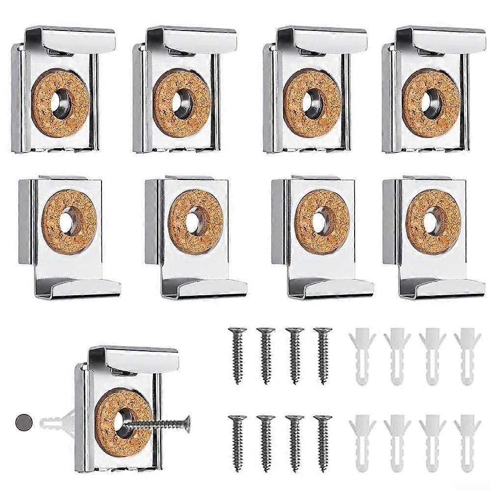 Mirror Mounting Brackets Complete Set 8 Pieces with Spring-Loaded Clips for Heavy Mirrors, Adjustable Support, Durable Design
