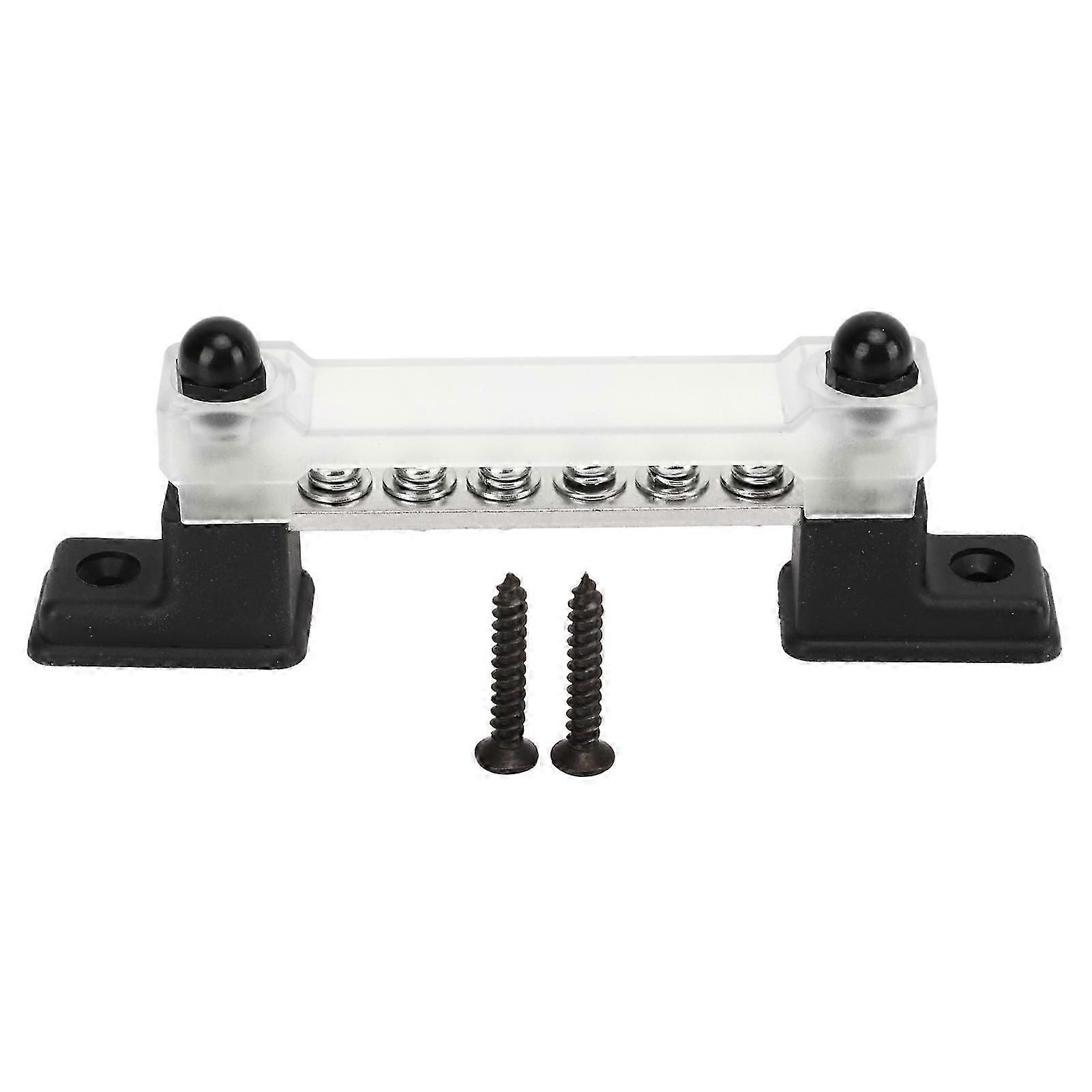 Terminal Bus Bar Power Distribution Terminal Block Wire Screw Electrical Grounding Bars Block for Cars Boats Yachts Pickup Trucks Caravans 6 Positions