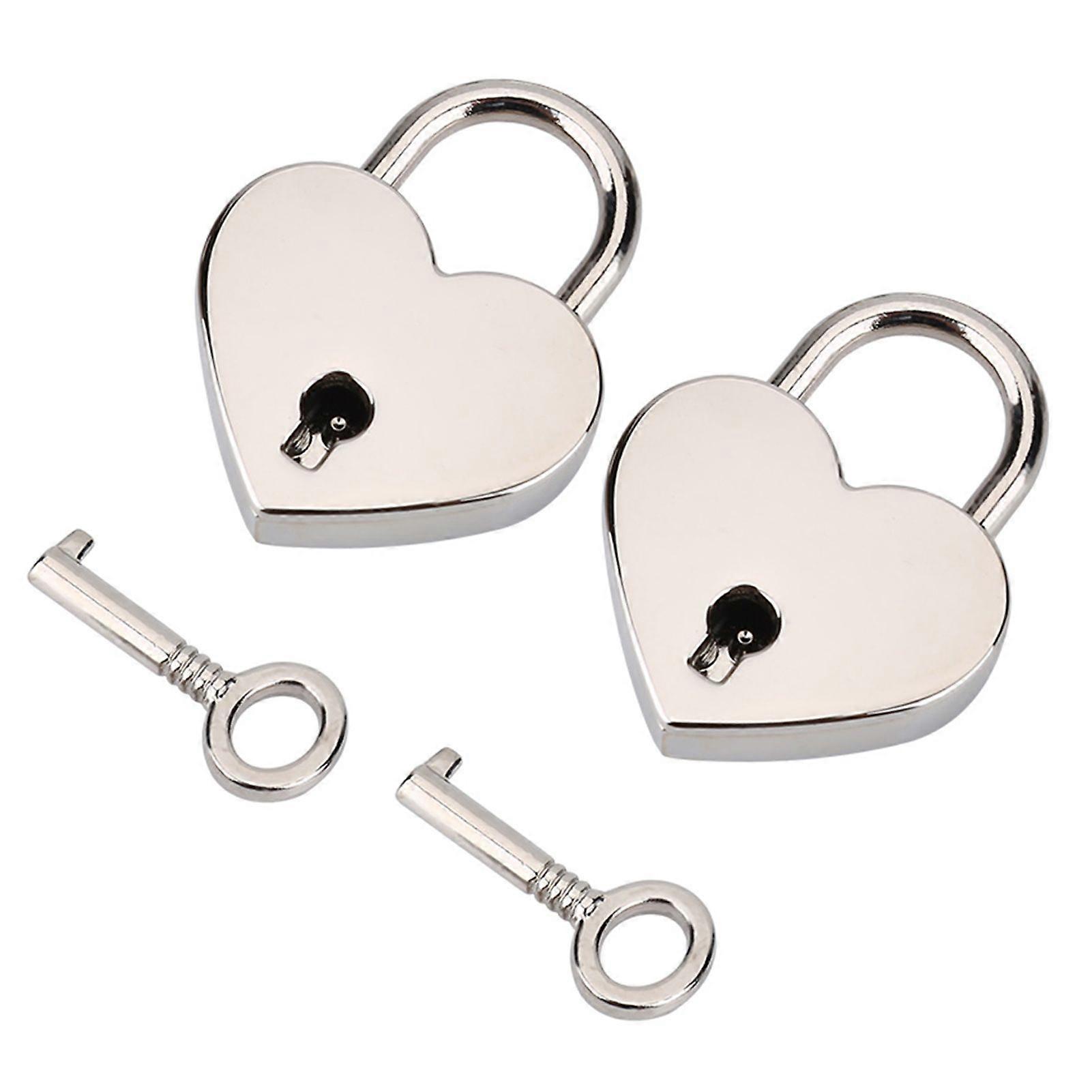 2025 Latest Model 2 sets Heart shaped Padlock & Skeleton Key Metal Lock for