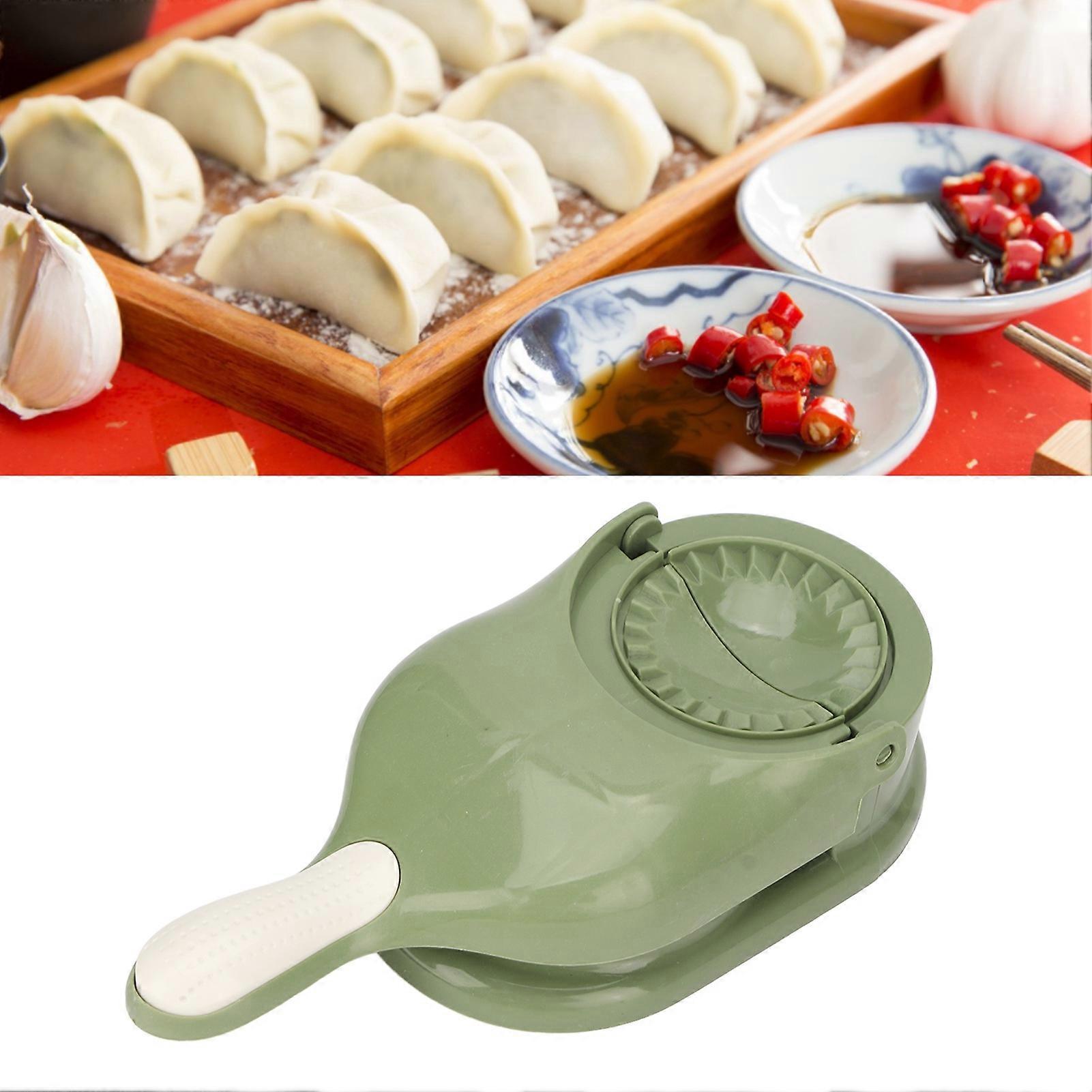 2 In 1 Portable Manual Dumpling Maker Kitchen Dumpling Making Tool Dough Pressing Tool Kitchen Accessories Green 