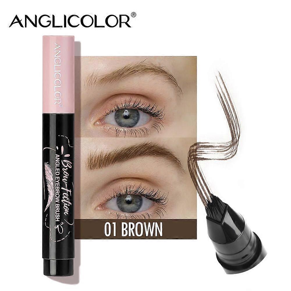 Stilou pentru sprâncene ușor de utilizat, perie pentru sprâncene cu uscare rapidă, stilou pentru sprâncene Microblading natural, lovituri asemănătoare părului, 24 de ore de lungă durată, rezistent la apă, rezistent la pete, mul