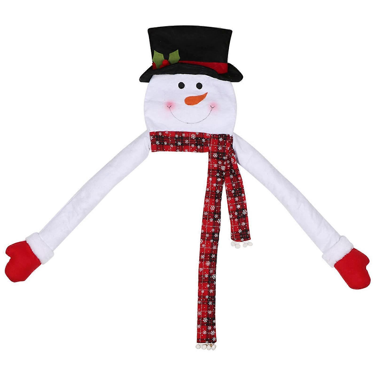Christmas Tree Topper Large Plush Snowman Hugger with Snowflakes Scarf