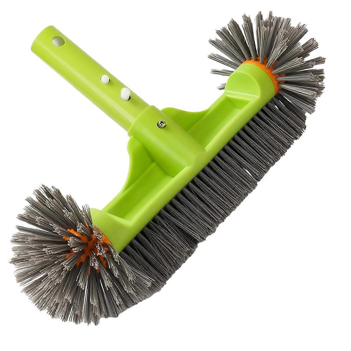 Pool Brush Head with Round Ends, 13Inch Pool Brush for Cleaning Pool Walls Pool Brush with EZ Clip
