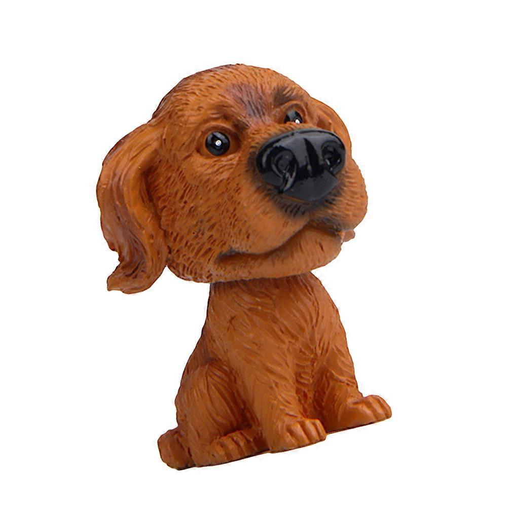Car Dashboard Resin Car Ornaments Nodding Coffee Big Head Dog Home Decoration 1Pcs