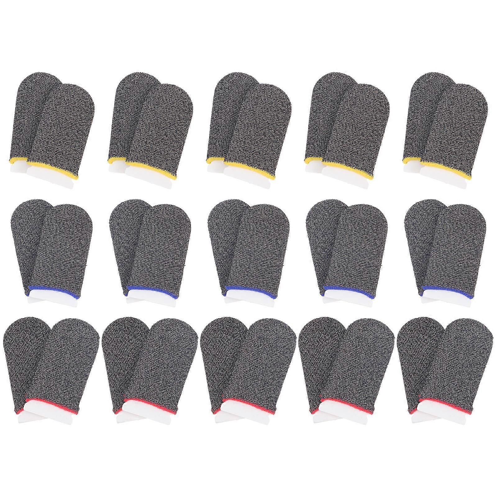 30pcs Premium Conductive Game Finger Sleeves for Touchscreen Gaming – Enhanced Accuracy & Comfort for All Devices