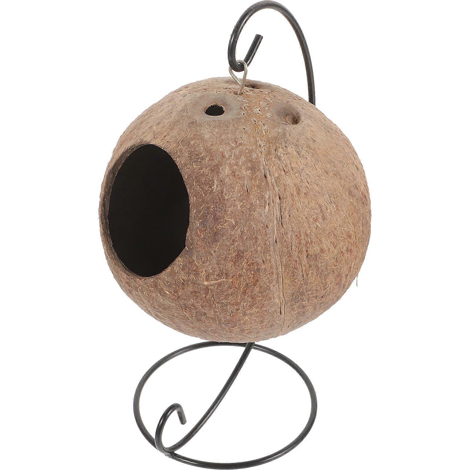 Light Brown Bird Nest for Cage Breeding Nest with Iron Frame 1Set