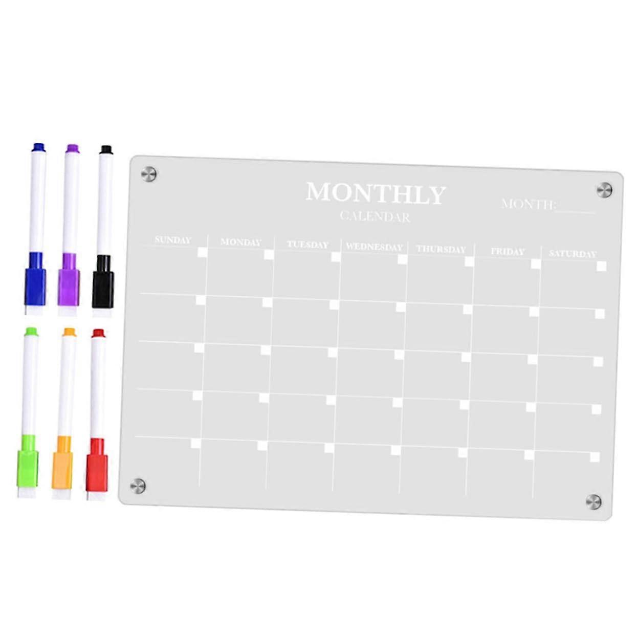 1 Clear Magnetic Planner with Writable Acrylic Message System for Home Office or Marker for Easy Organization and Planning