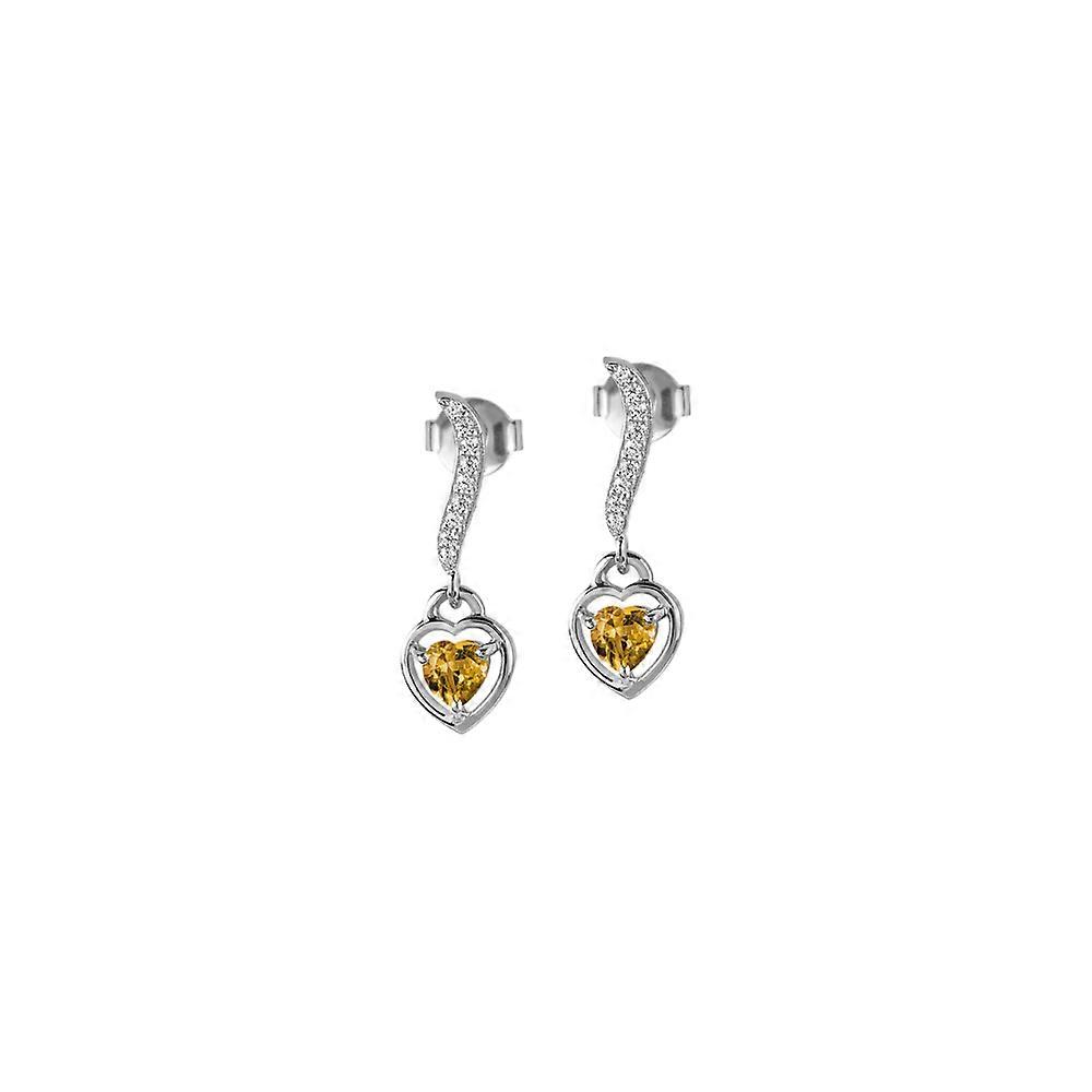 Jacques Lemans - Sterling Silver Studs with Citrine - SE-O120C