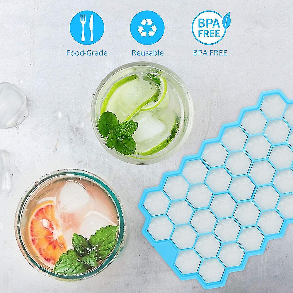 74-Cube Silicone Ice Cube Tray With Lid – DIY Honeycomb Mold For Whiskey, Coffee, Crafts