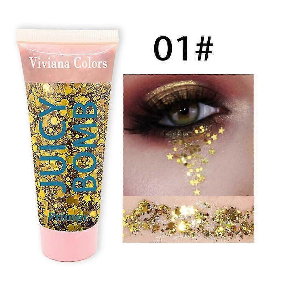 גוף נצנצים פנים נצנצים ג'ל, זמר קונצרטים דיסקו פסטיבל רייב אביזרי רייב פנים נצנצים איפור 50 מ"ל פאייטים שמנמנים בתולת ים פנים גוף שיער נצנצים G