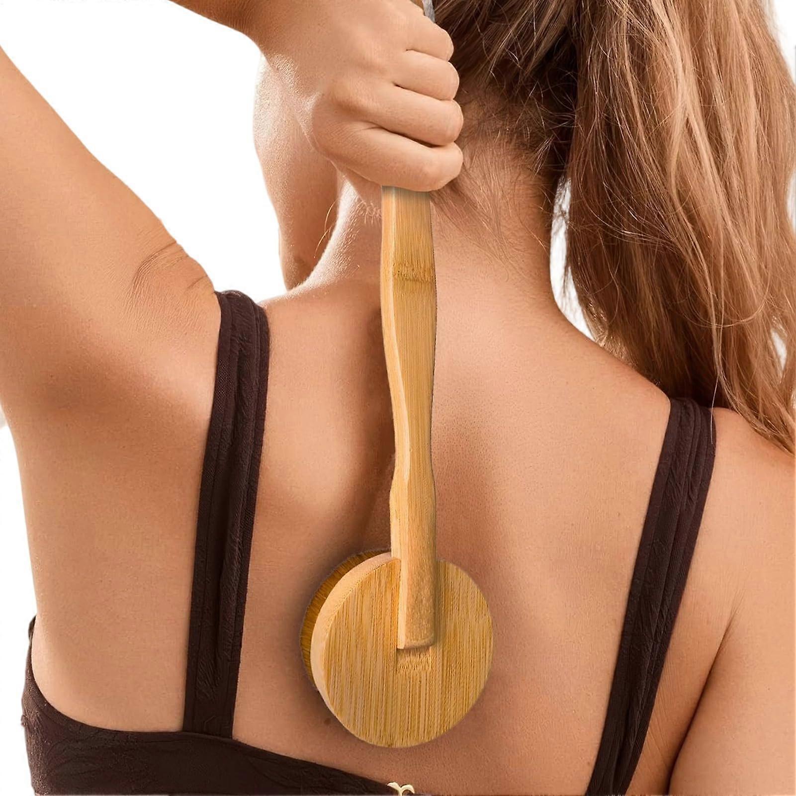 Selftanning brush for the body, tanning applicator with long handle portable removable handle wide brush for back, face, indoors and outdoors.