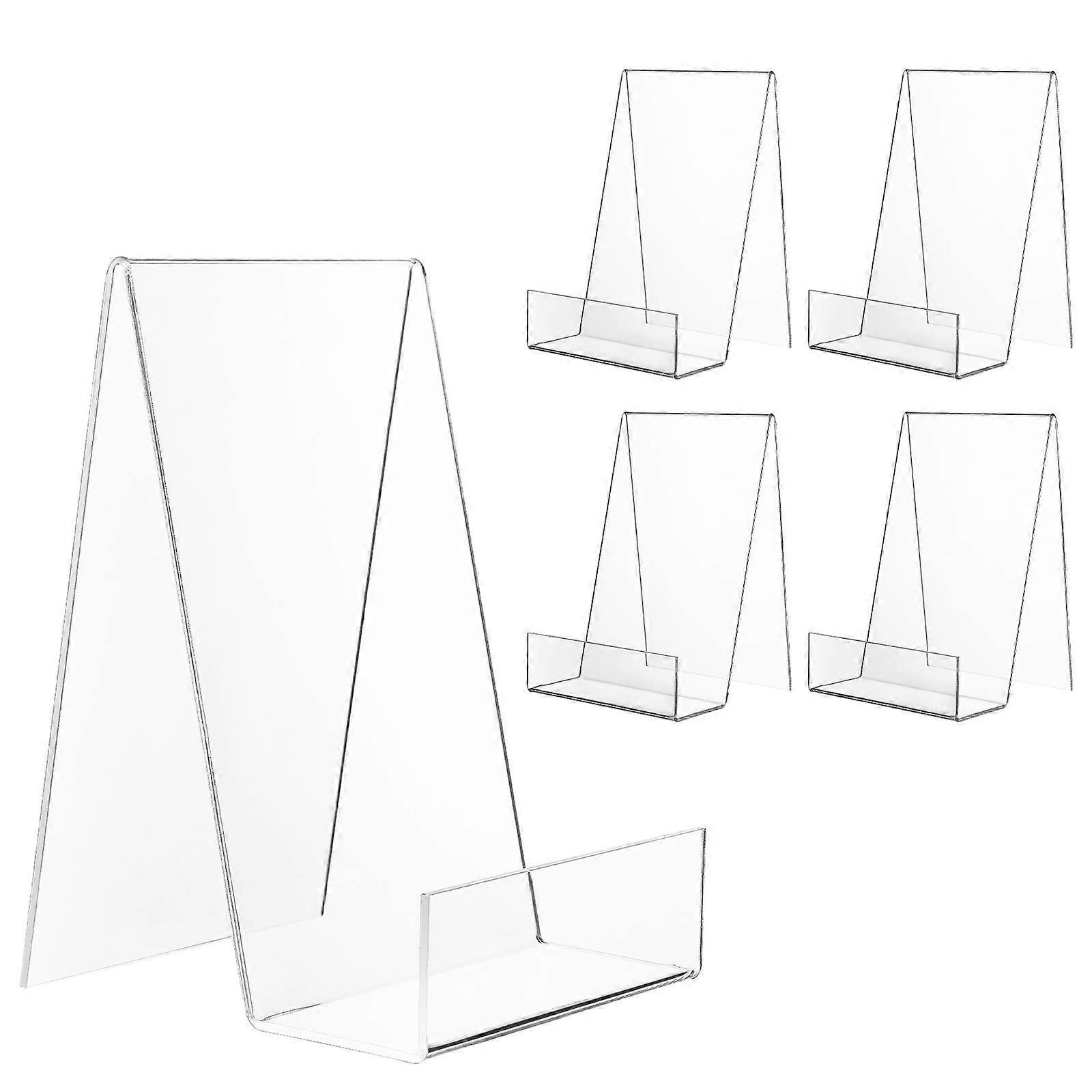 Clear Book Display Holder Acrylic Photo Album Stands Stable Placement Countertop Use 5Pcs