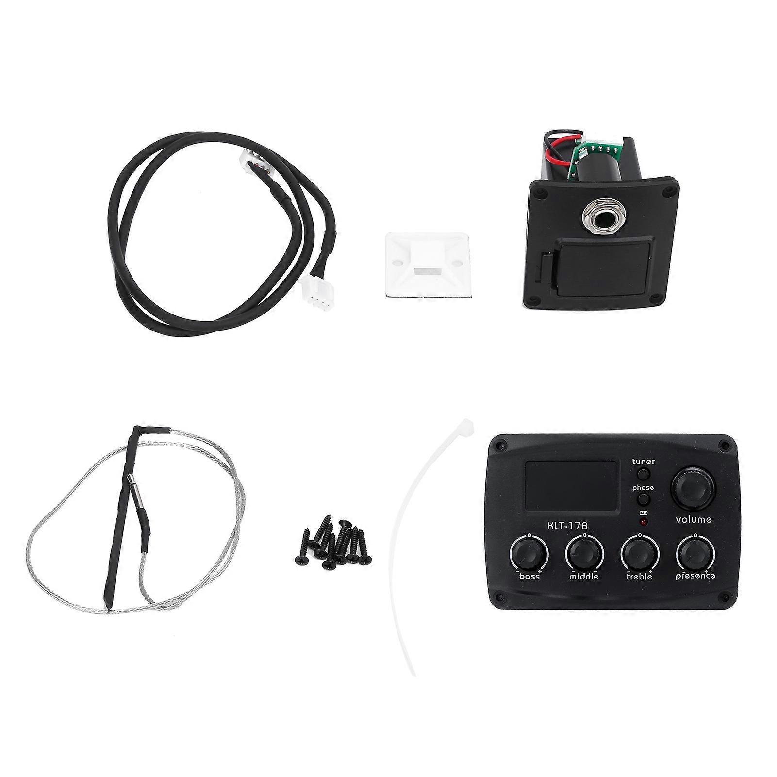 Guitar Pickup LCD Display Tuner Set Kit Instrument Accessory Replacement for Folk ClassicKLT-17B