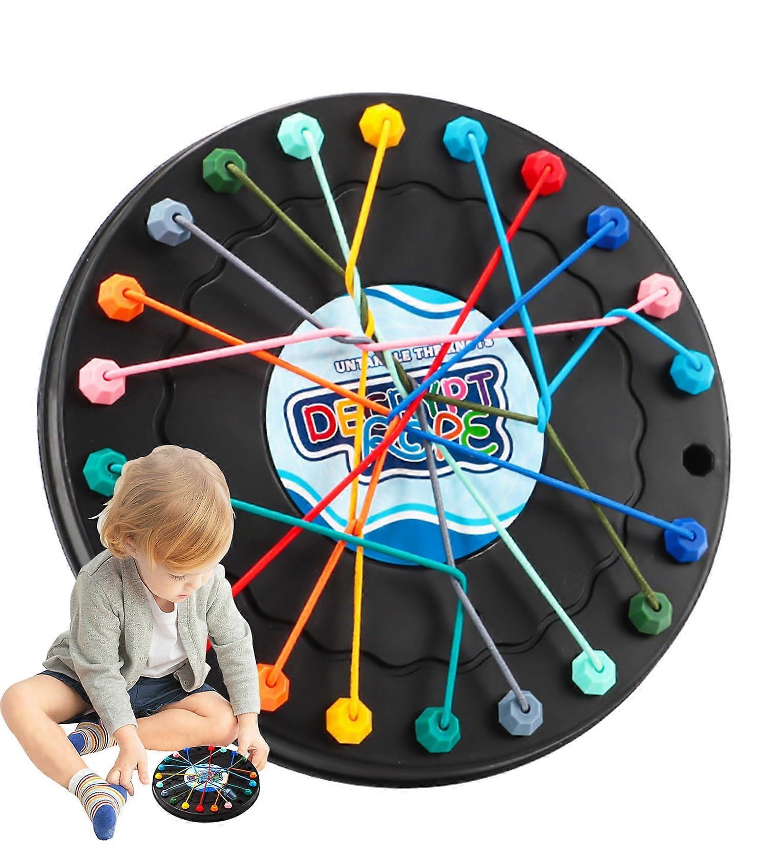 Rope Puzzle Game, Detangling Game from Simple to Complex Colourful Knots, Board Game for Children and Family