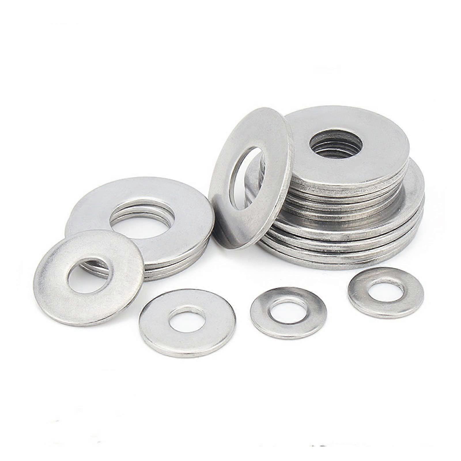 Flache Unterlegscheiben Edelstahl 304 M1,6 M2 M2,5 M3 M4 M5 M6 M8 M10 M12 M16 M18 M20 M24 M30 100 Stück Flache Metallscheiben M8 x 20 x 2