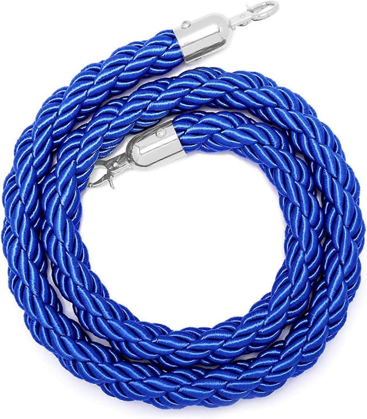 Extendable wall rope, stanchion rope hotel post stand ropes with silverplated hooks