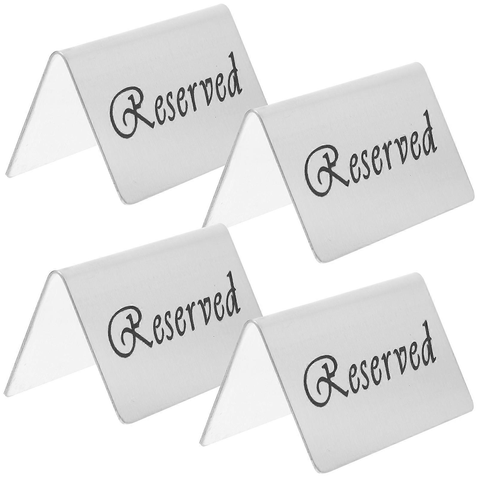 4pcs Double Sided Reserved Table Signs for Weddings Events Elegant Place Card Holders for Seating Arrangements
